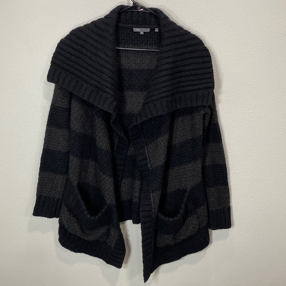 Vince Alpaca Wool Sweater cardigan gray open front
